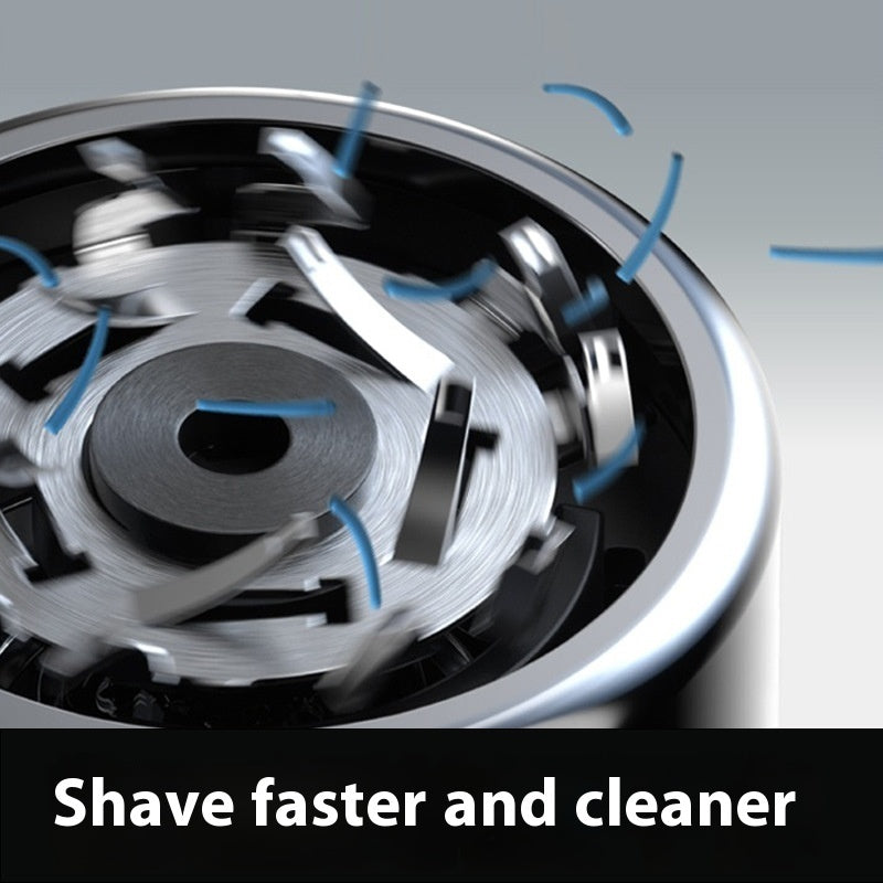 Mini Electric Shaver Magnetic Suction Double Cutter Head Portable Shaver med effektiv borstmotor för snabb och ren rakning.